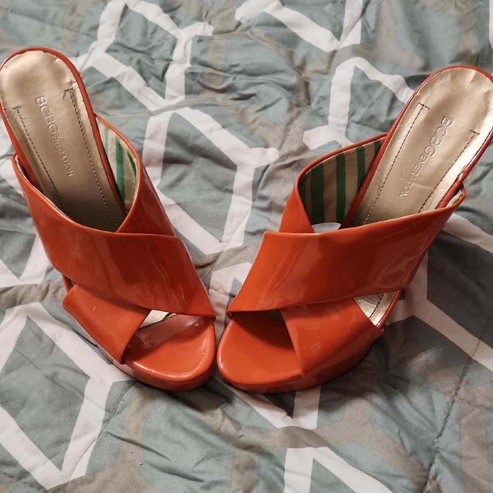 BCBGeneration Women's Bold Orange Mules